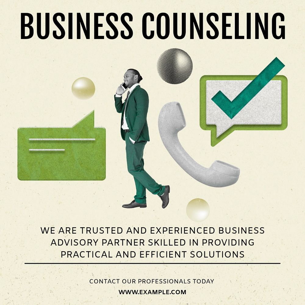 Business counseling Instagram post template, editable social media ad