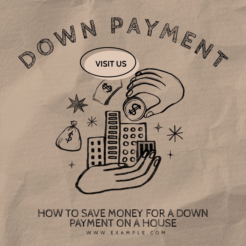 Down payment Facebook ad template, editable text & design