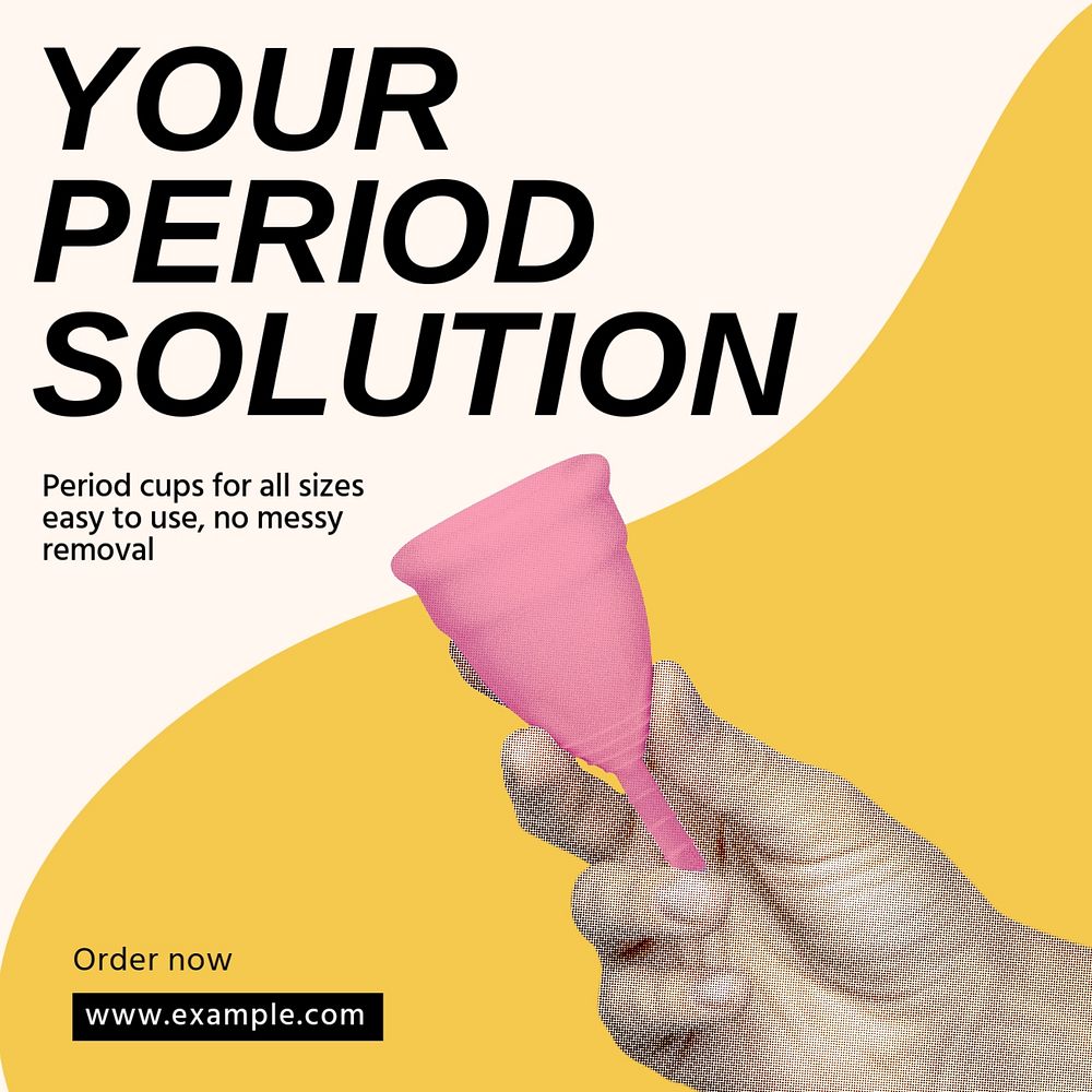 Menstruation cups Instagram post template, editable social media design