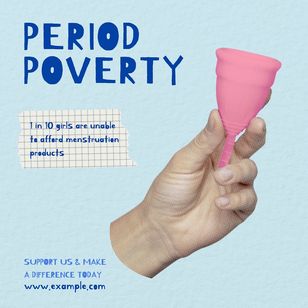 Period poverty Instagram post template, editable social media design