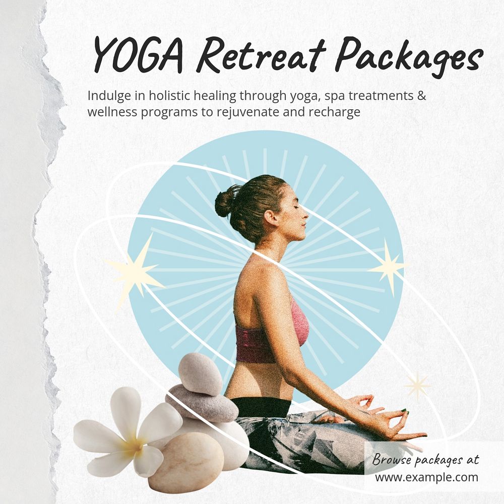 Wellness retreat package Instagram post template, editable social media design