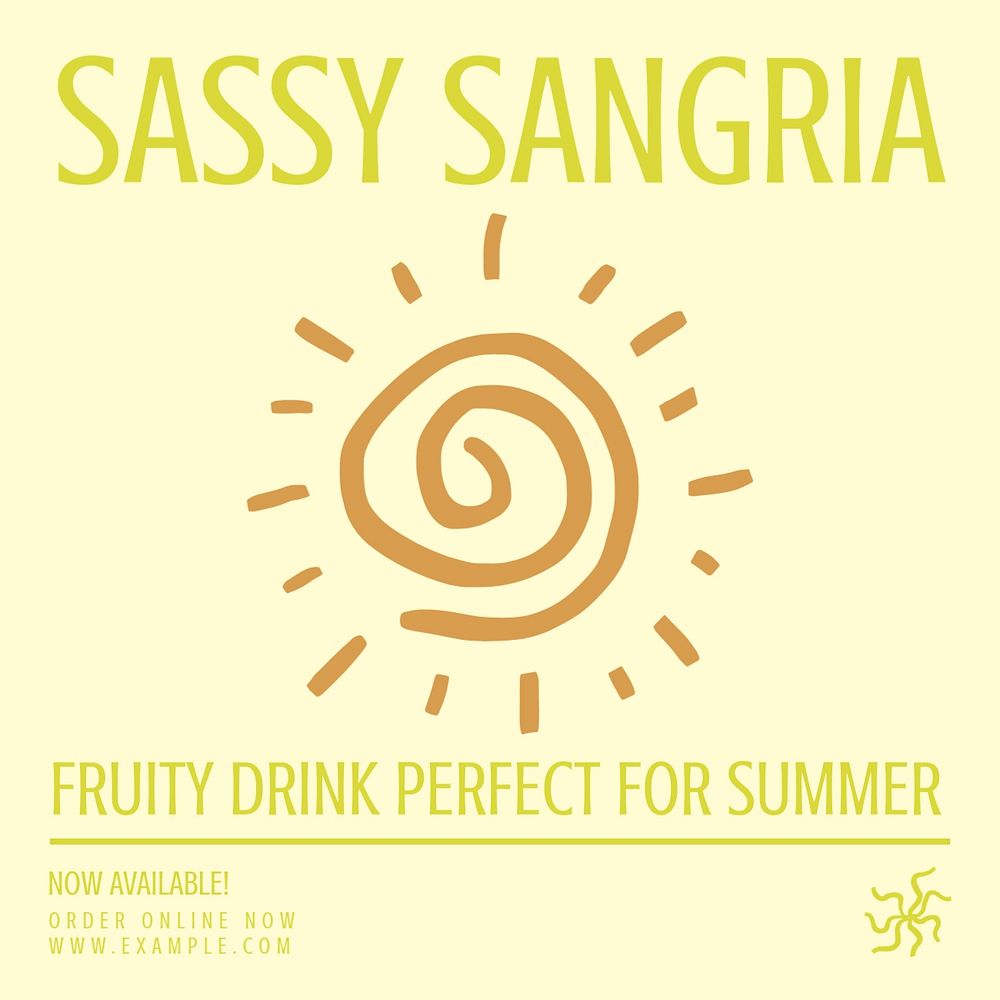 Sassy sangria Facebook ad template, editable text & design