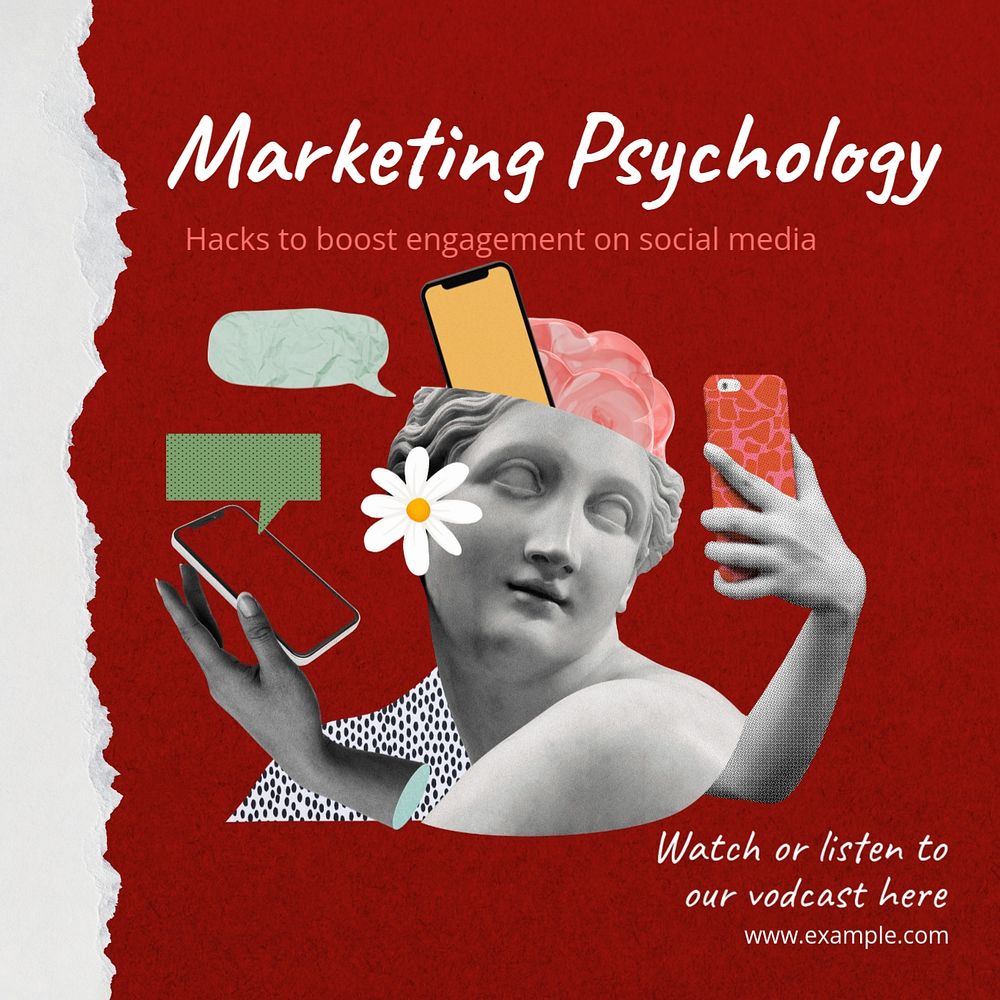 Marketing psychology Instagram post template, editable social media design