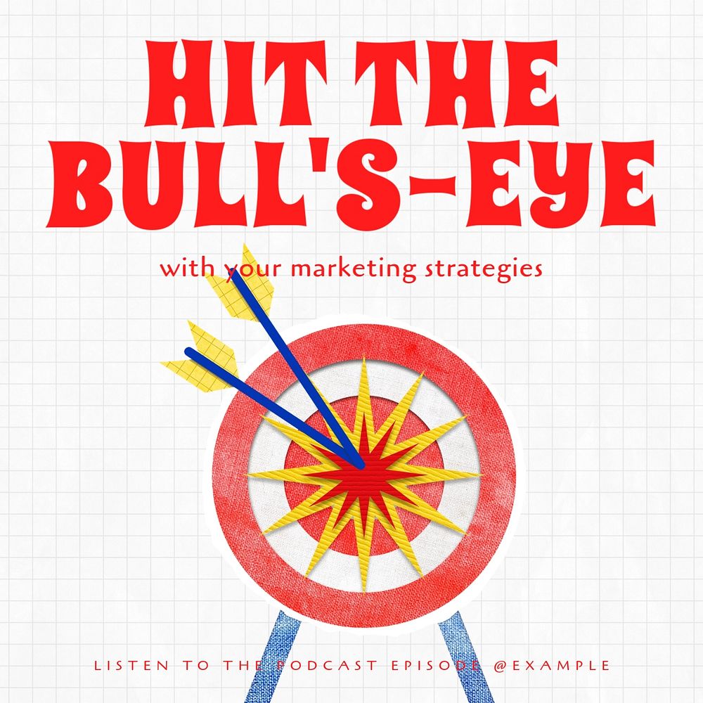 Hit the bull's-eye Facebook ad template, editable text & design