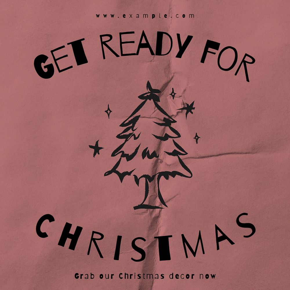 Ready for Christmas Facebook ad template, editable text & design