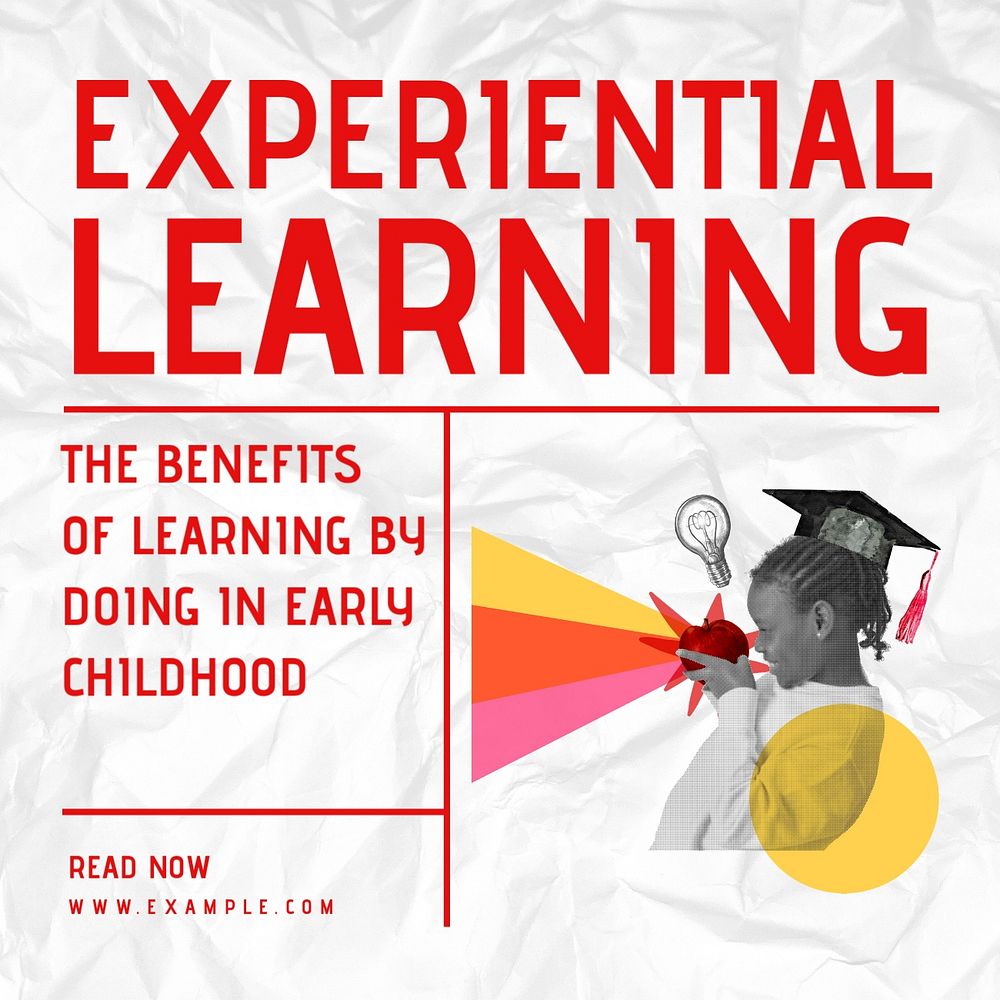 Experiential learning Facebook ad template, editable text & design