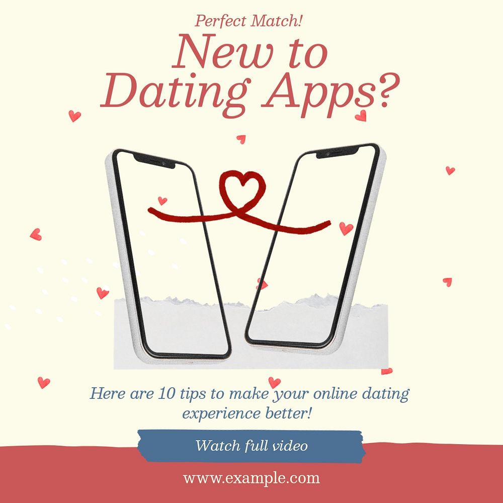 Dating tips Instagram post template, editable social media design