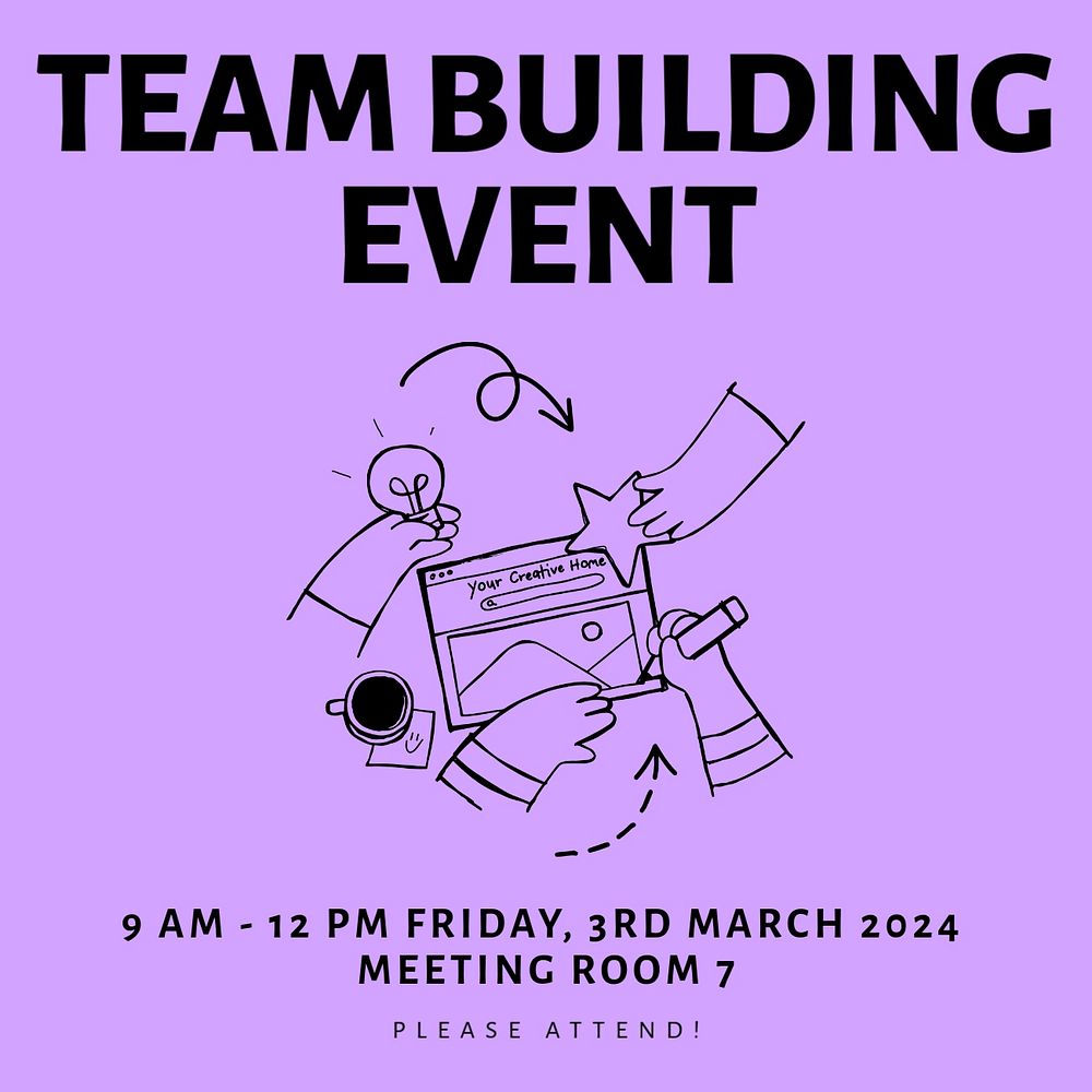 Team building event Facebook ad template, editable text & design