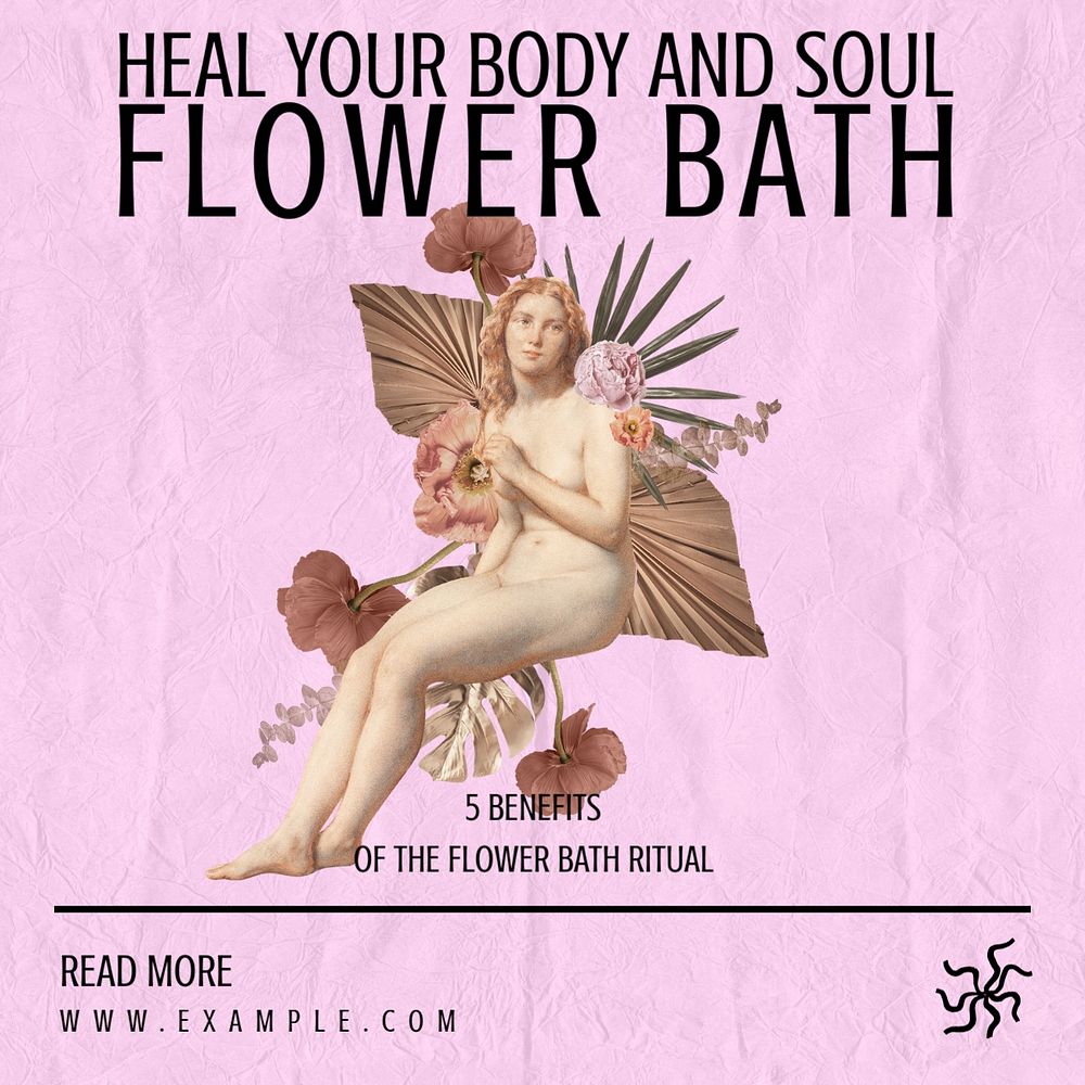 Flower bath Facebook ad template, editable text & design