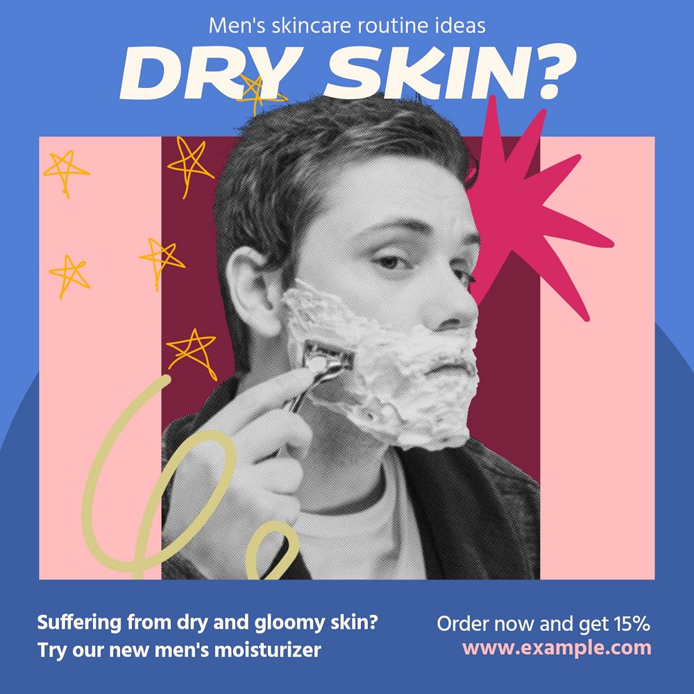 Dry skin Instagram post template, editable social media design