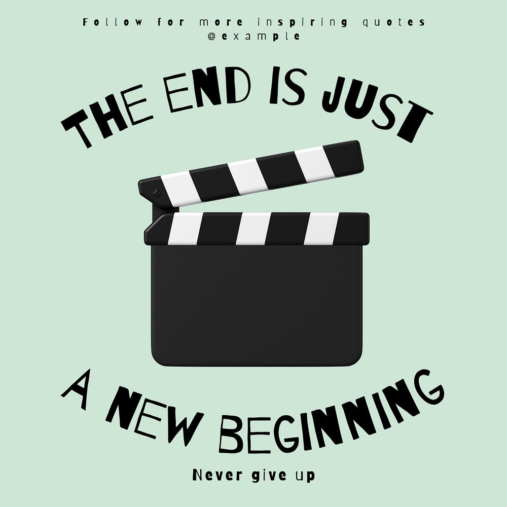 The end is just a new beginning Facebook ad template, editable text & design