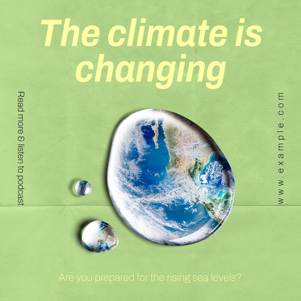 Climate change Facebook ad template, editable text & design