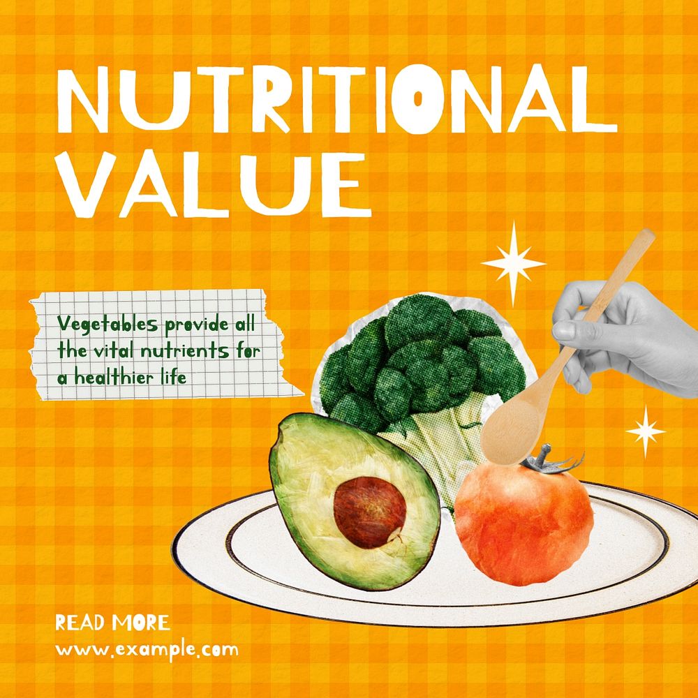 Nutritional values Instagram post template, editable social media design