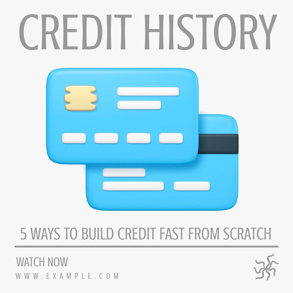 Credit history Facebook ad template, editable text & design