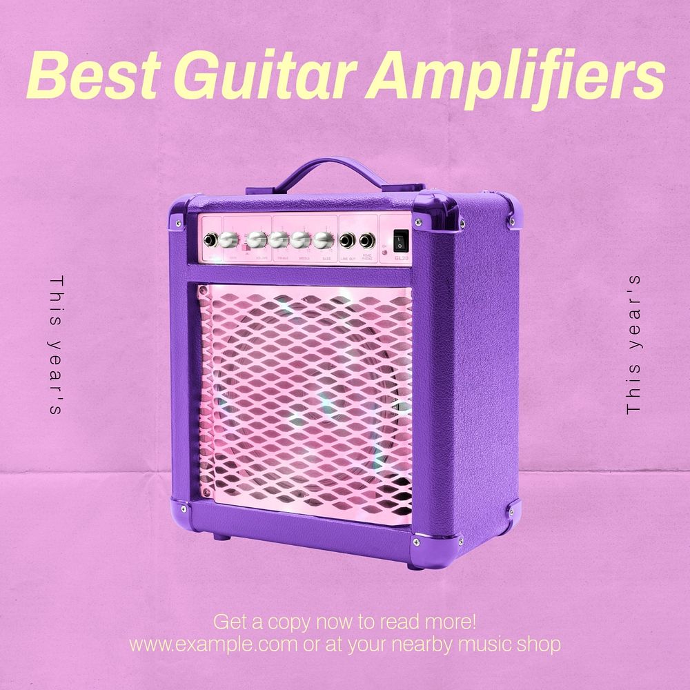 Best guitar amplifier Facebook ad template, editable text & design