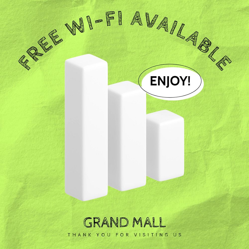 Free wi-fi Facebook ad template, editable text & design