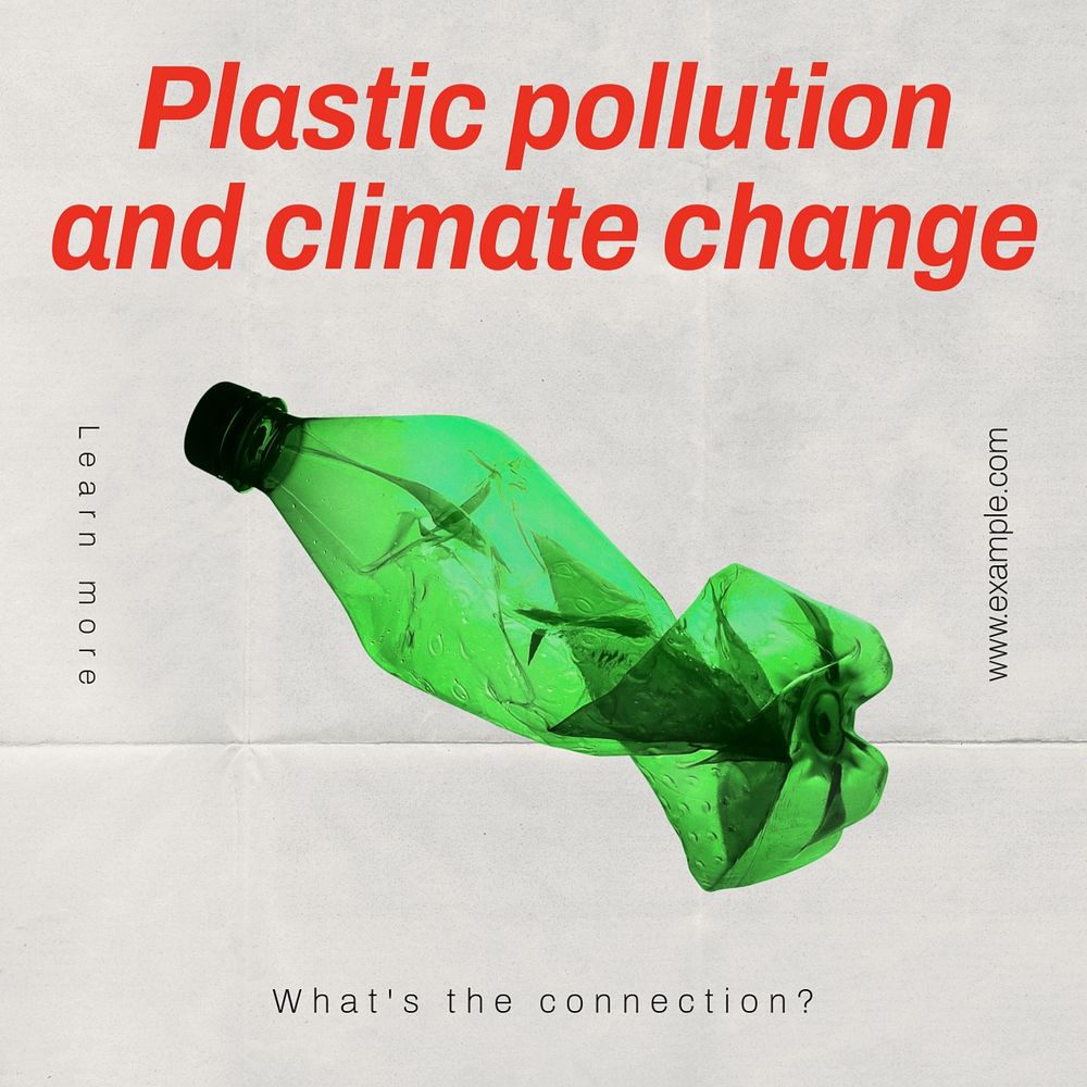 Plastic pollution Facebook ad template, editable text & design