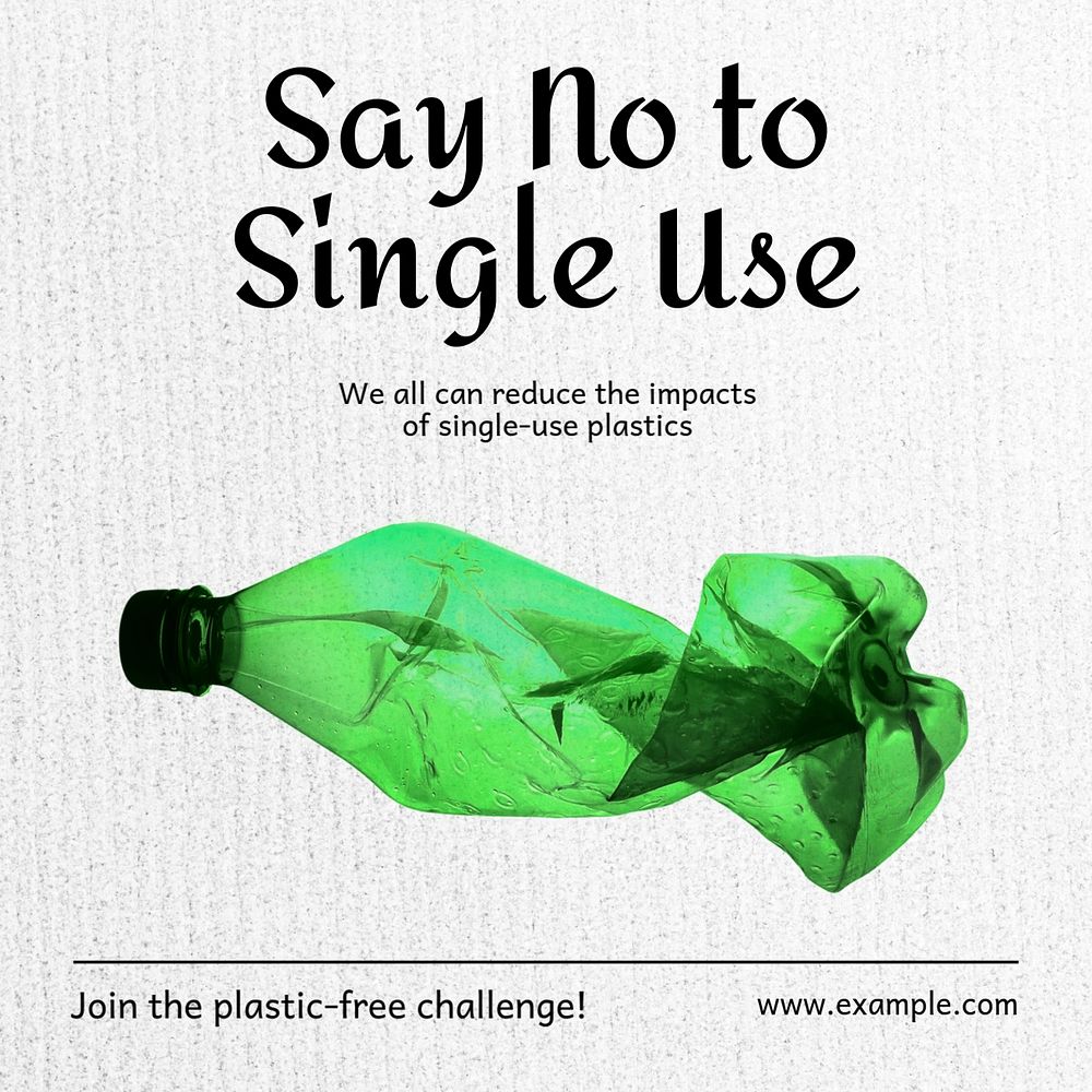 Single use plastic Facebook ad template, editable text & design