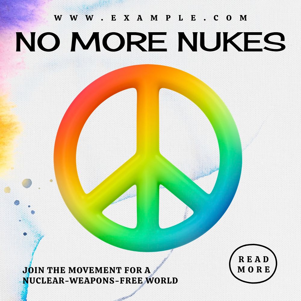 No more nuclear weapons Facebook ad template, editable text & design