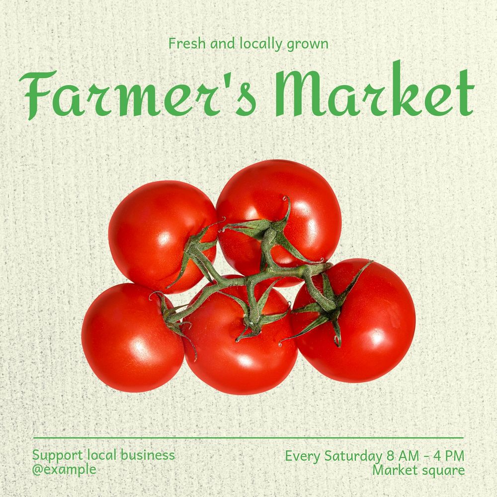 Farmer's market Facebook ad template, editable text & design