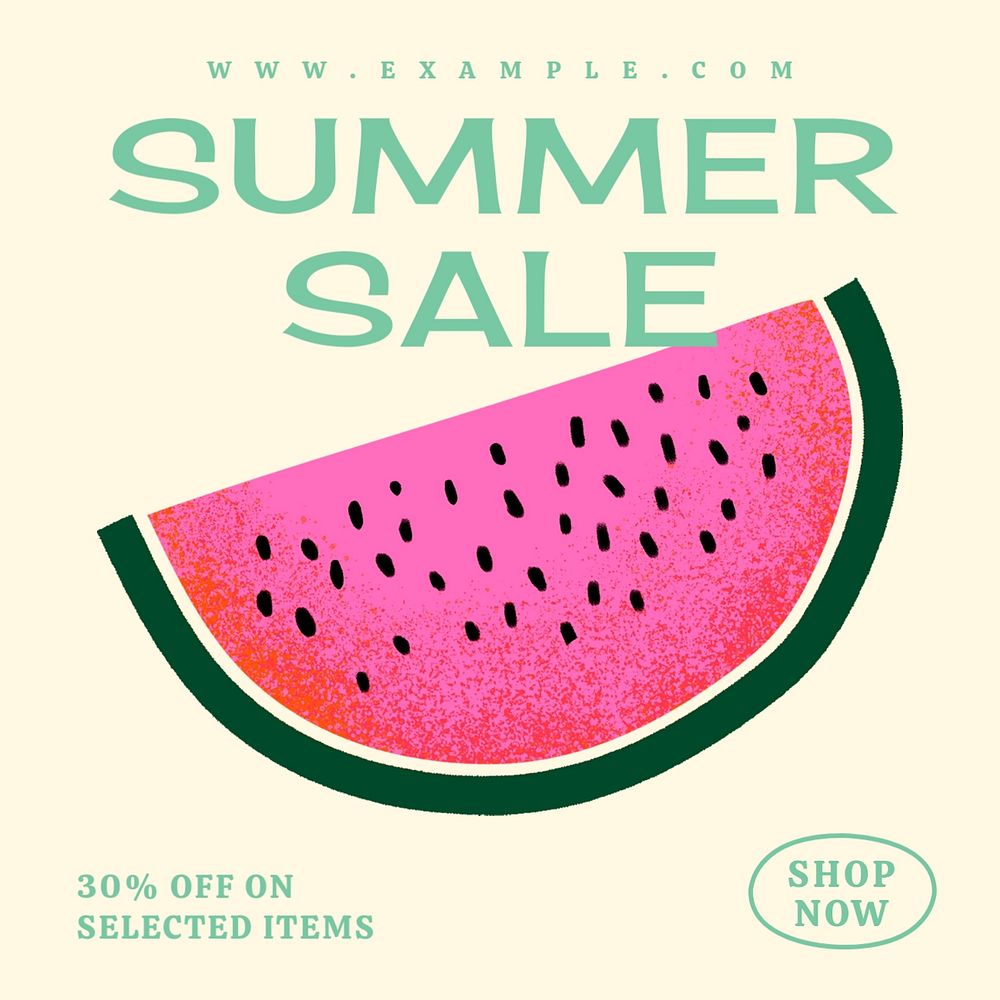 Summer sale fashion Facebook ad template, editable text & design