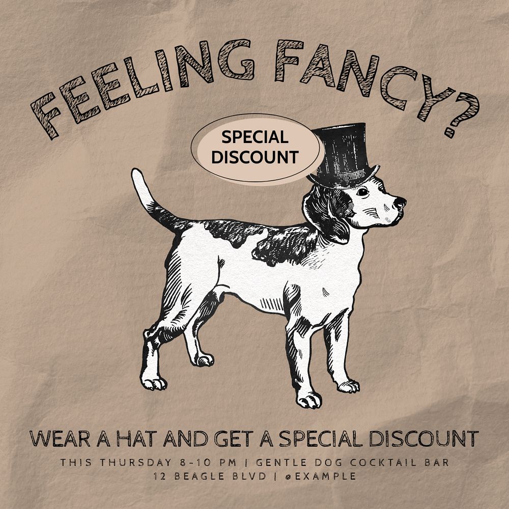 Feeling fancy promotion Facebook ad template, editable text & design