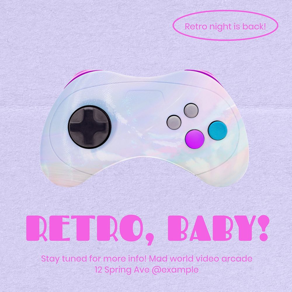 Retro baby event Facebook ad template, editable text & design