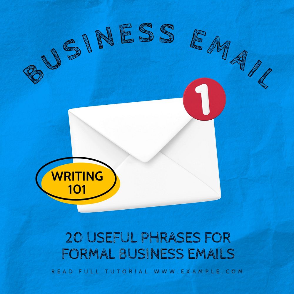 Business email Facebook ad template, editable text & design