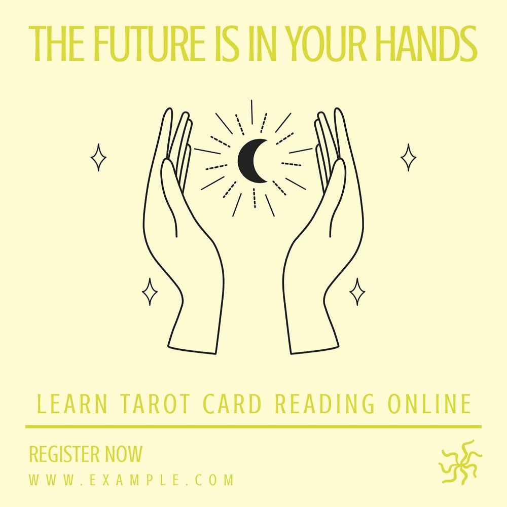 Tarot card reading Facebook ad template, editable text & design