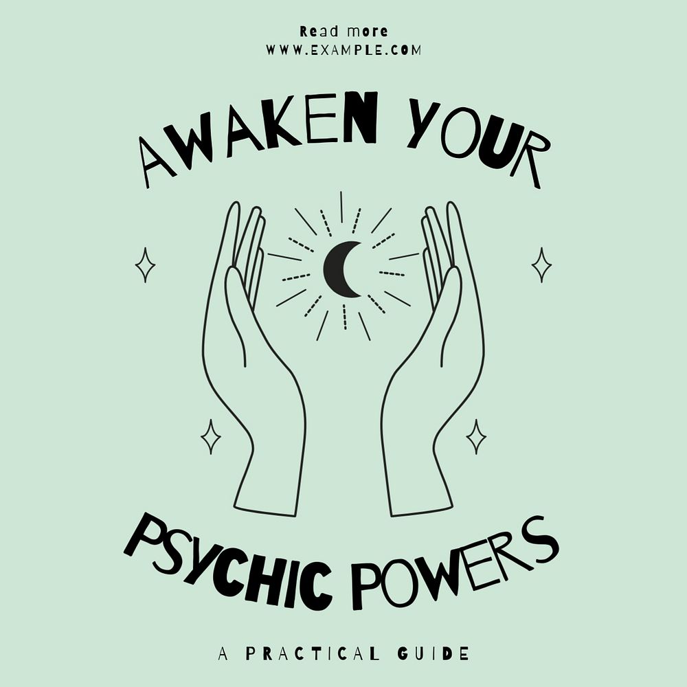 Awaken psychic powers Facebook ad template, editable text & design