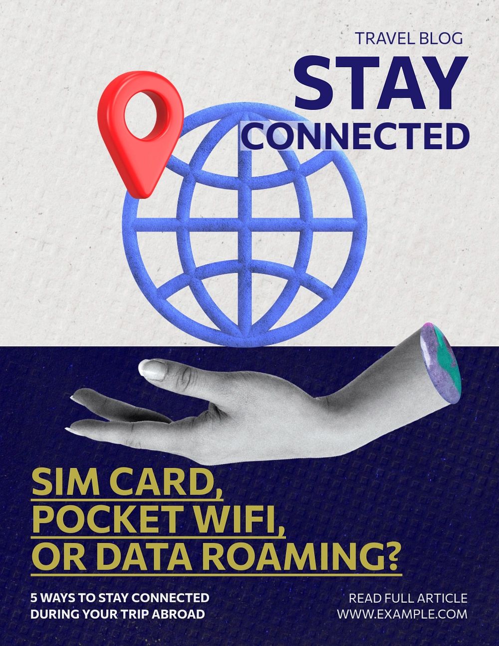 Stay connected flyer template, editable advertisement