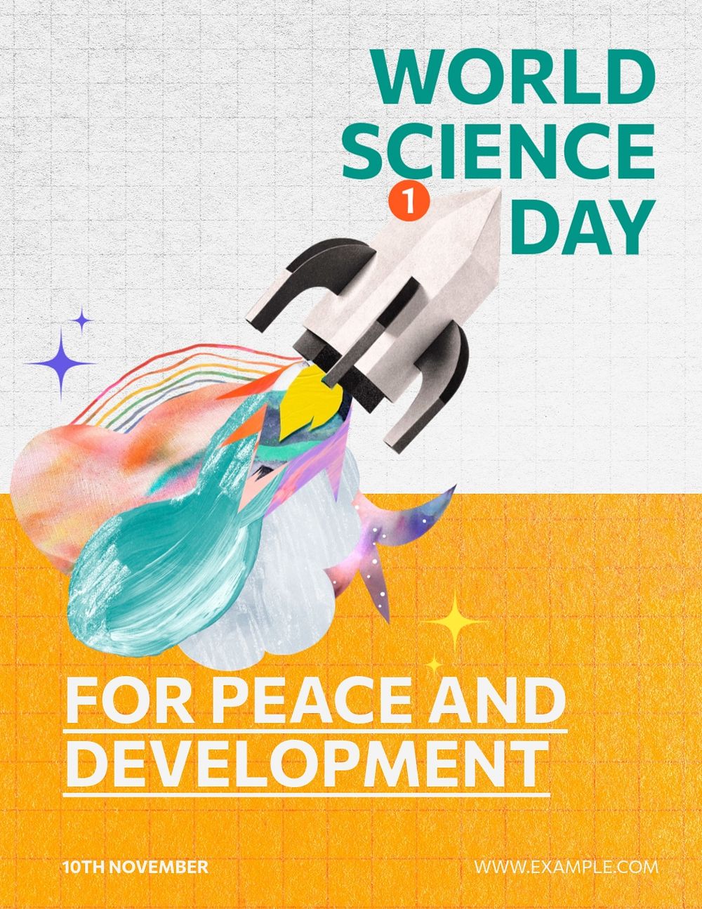 Science day flyer template, editable advertisement