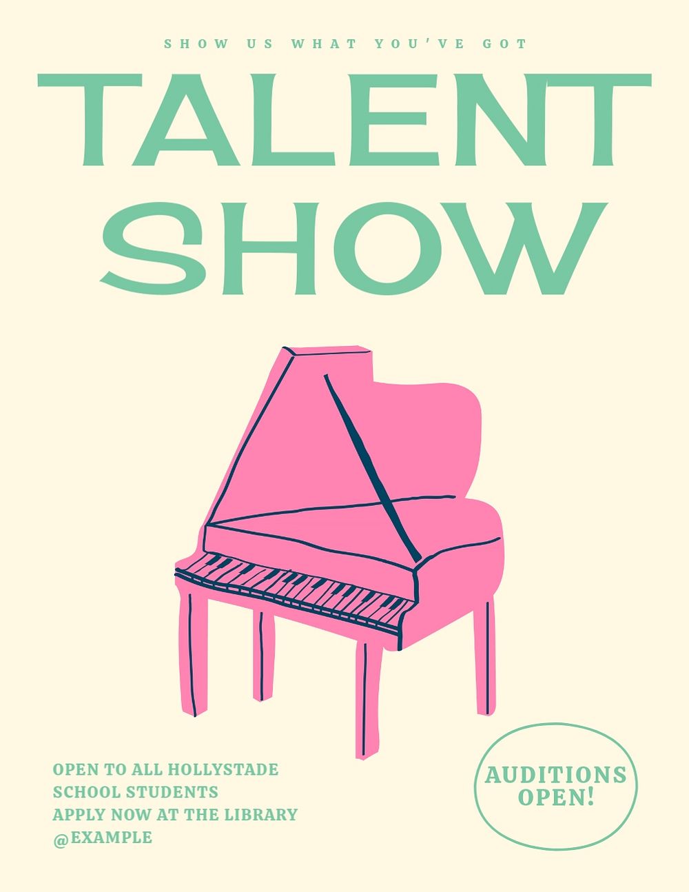 Talent show flyer template, editable advertisement