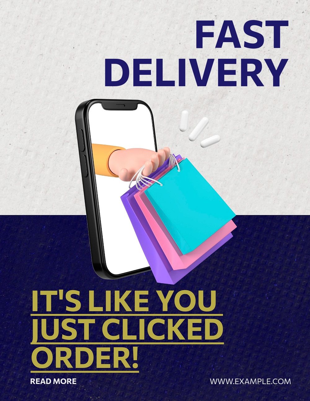 Fast delivery flyer template, editable advertisement