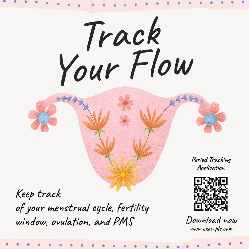 Feminine tracker Instagram post template, editable design