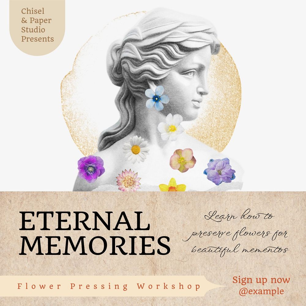 Eternal memories Instagram post template, editable design