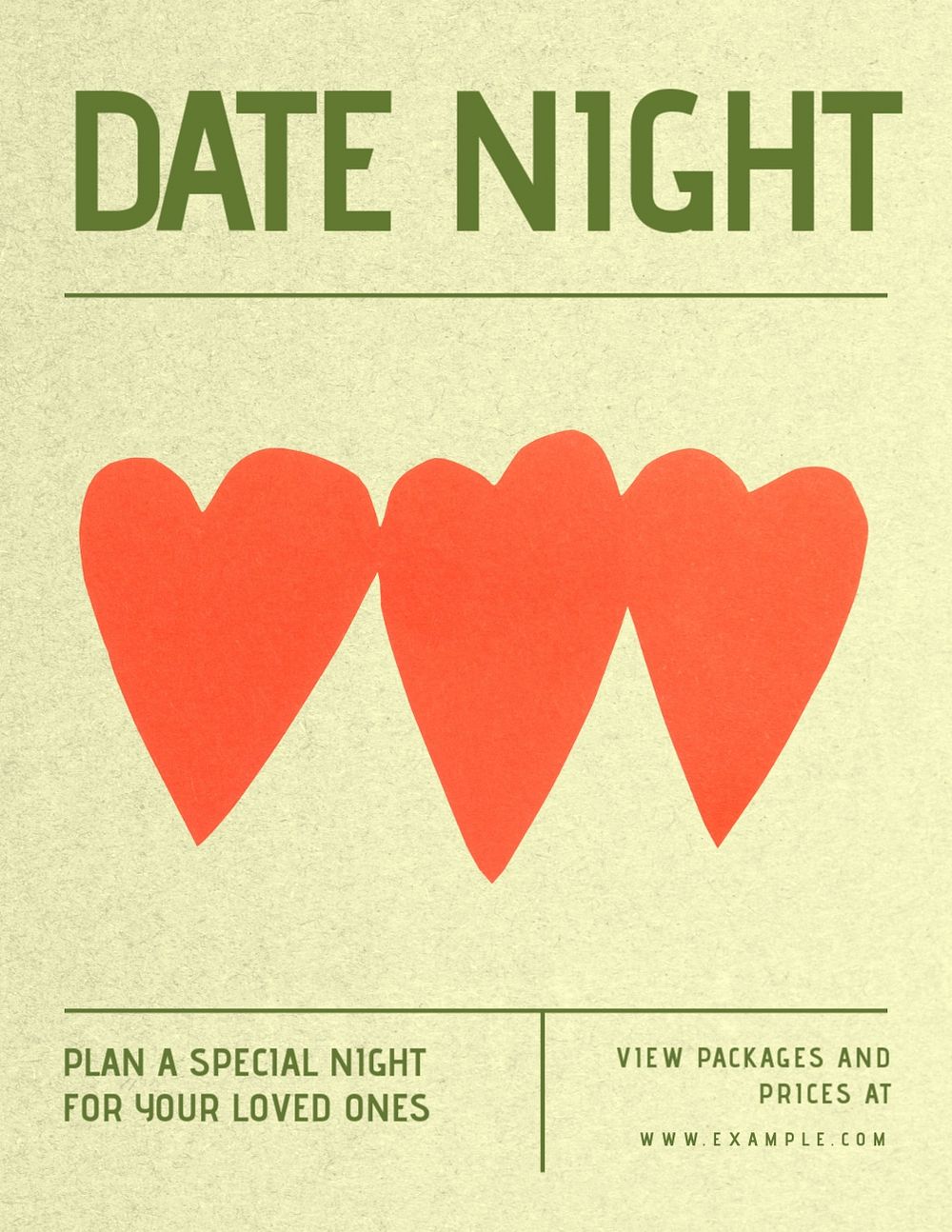 Date night flyer template, editable advertisement