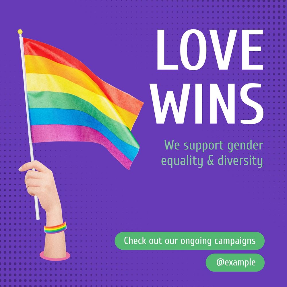 Love wins Instagram post template, editable design