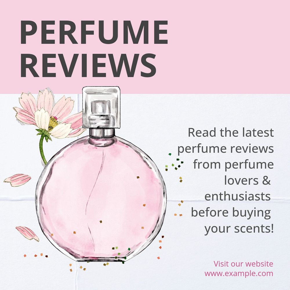 Perfume reviews Instagram post template, editable design