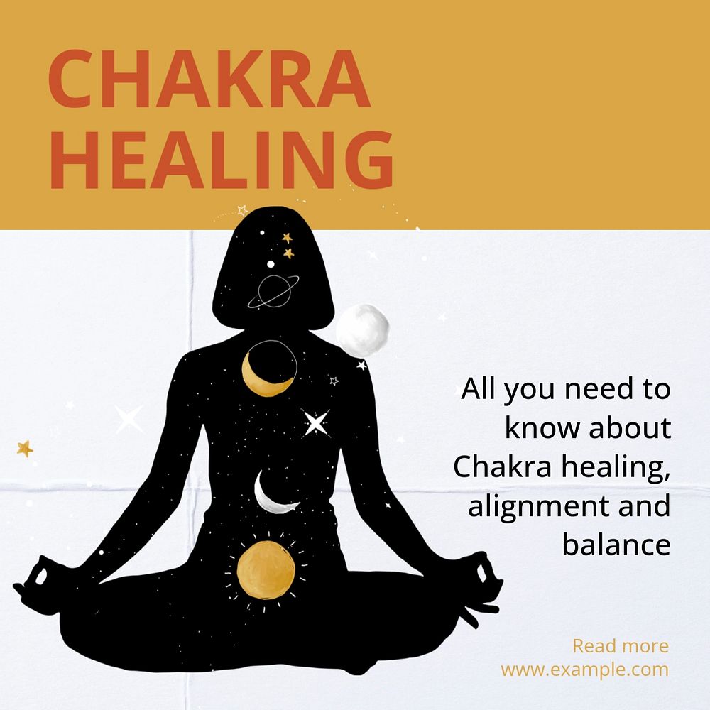 Chakra healing Instagram post template, editable design