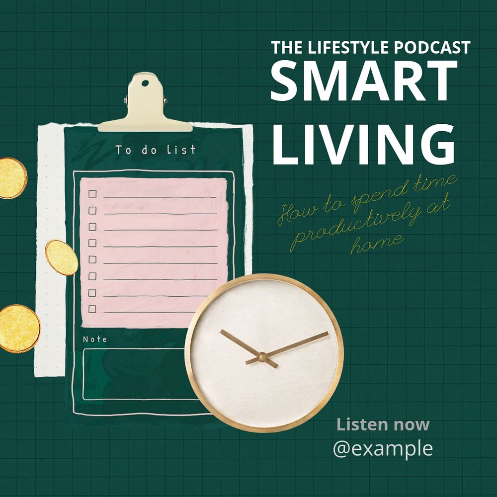 Smart living Instagram post template, editable design