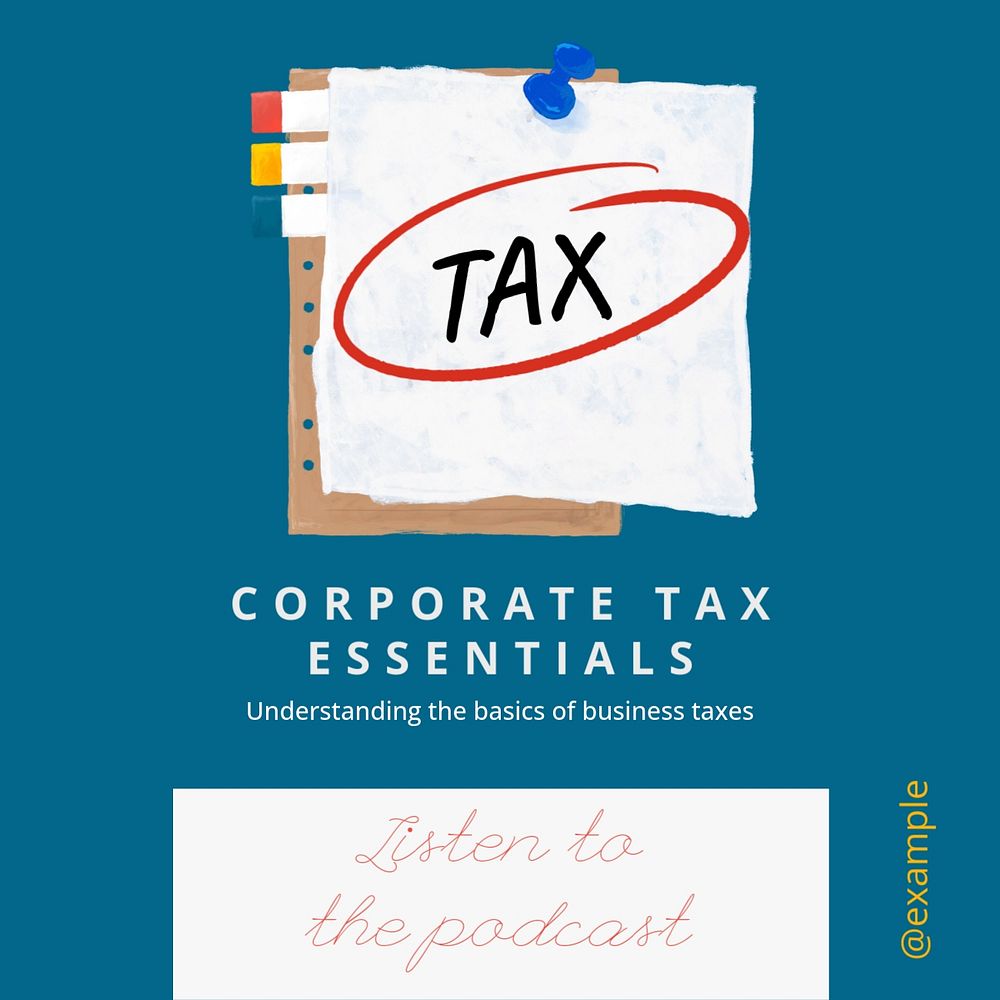 Tax essentials Instagram post template, editable design