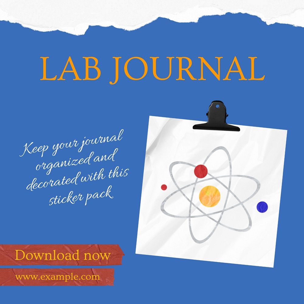 Lab journal Instagram post template, editable design