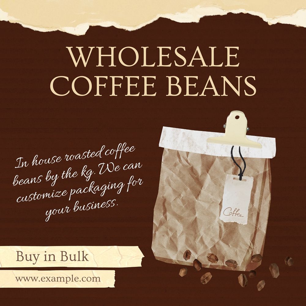 Wholesale coffee Instagram post template, editable design