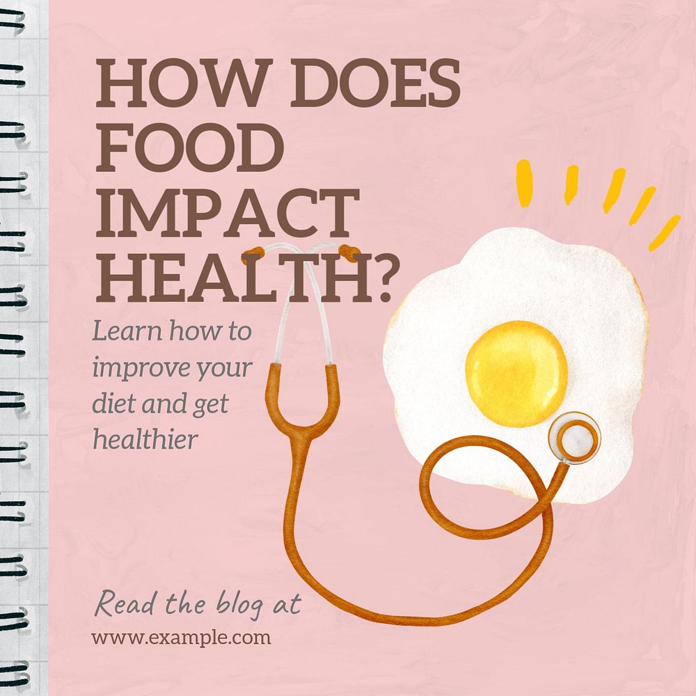 Food health Instagram post template, editable design