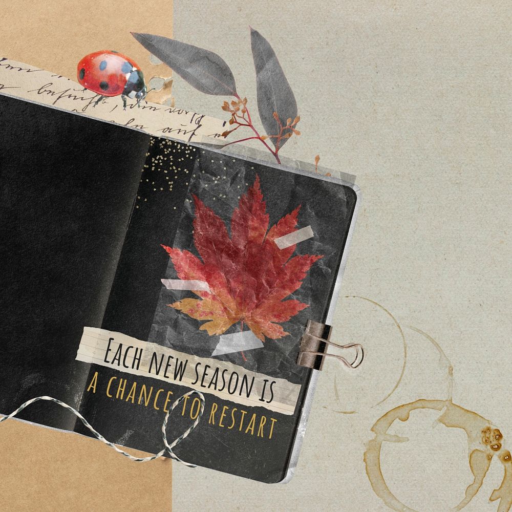 Autumn journal Instagram post template, editable design