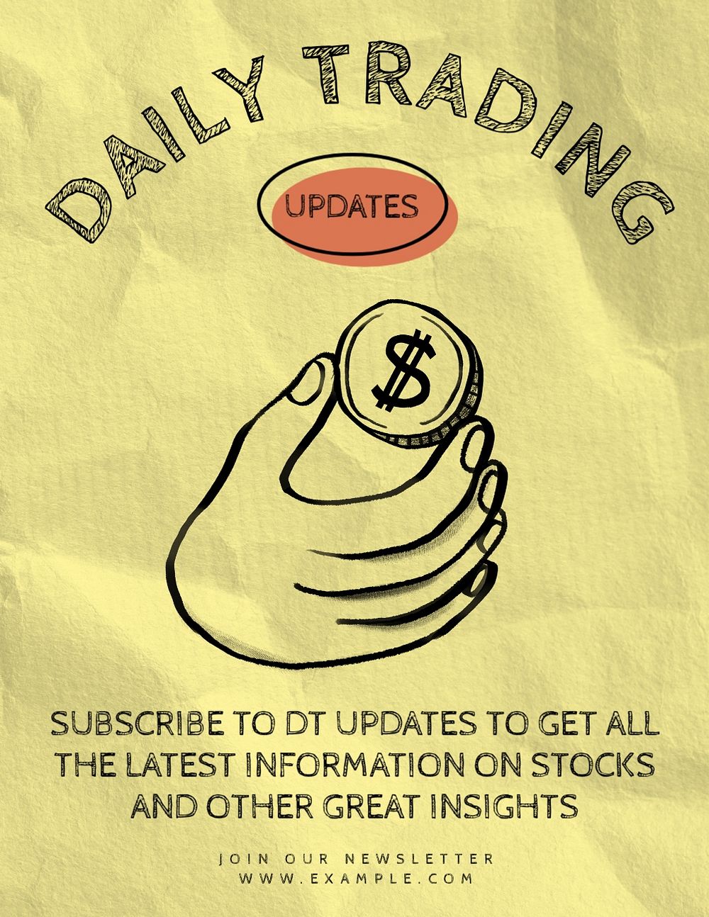 Daily trading updates flyer template, editable advertisement