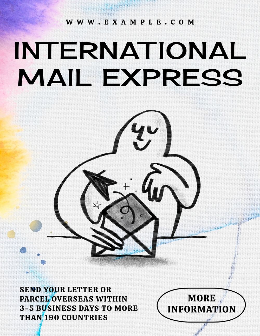 International mail express flyer template, editable advertisement