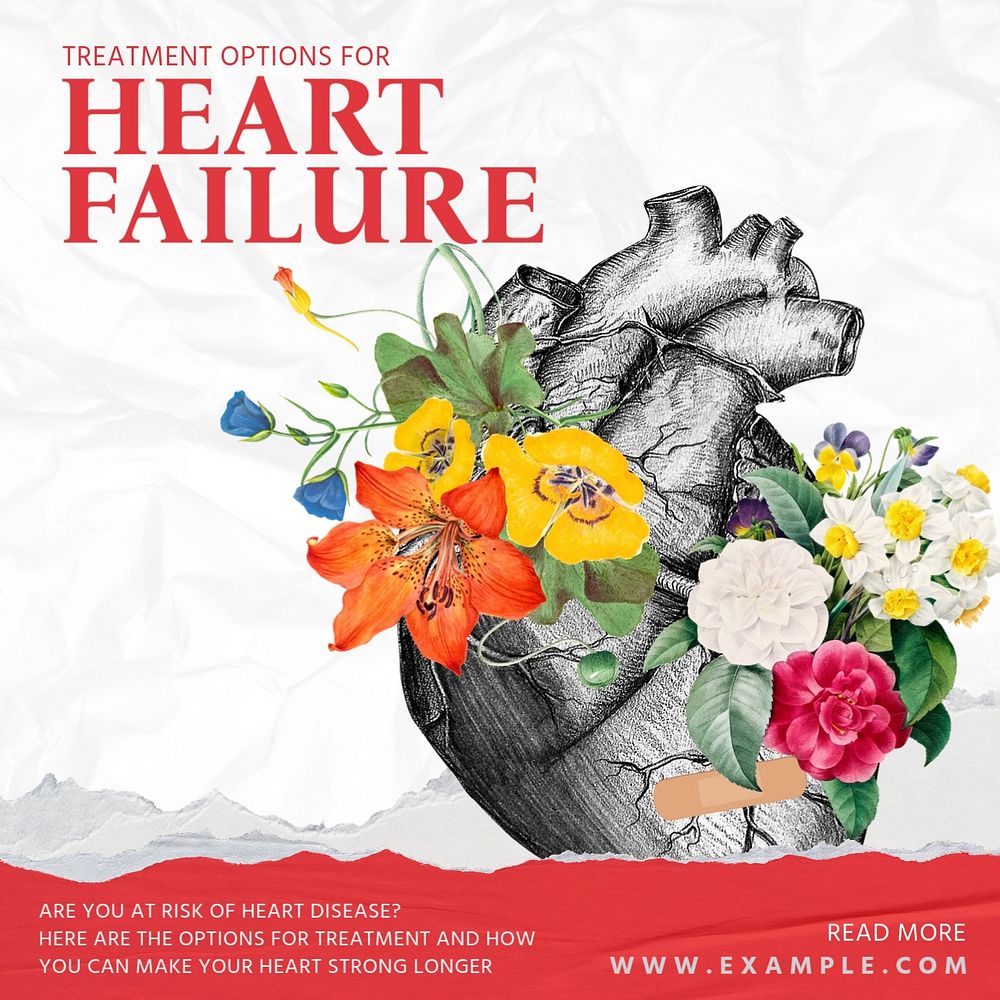 Heart failure Instagram post template, editable social media design