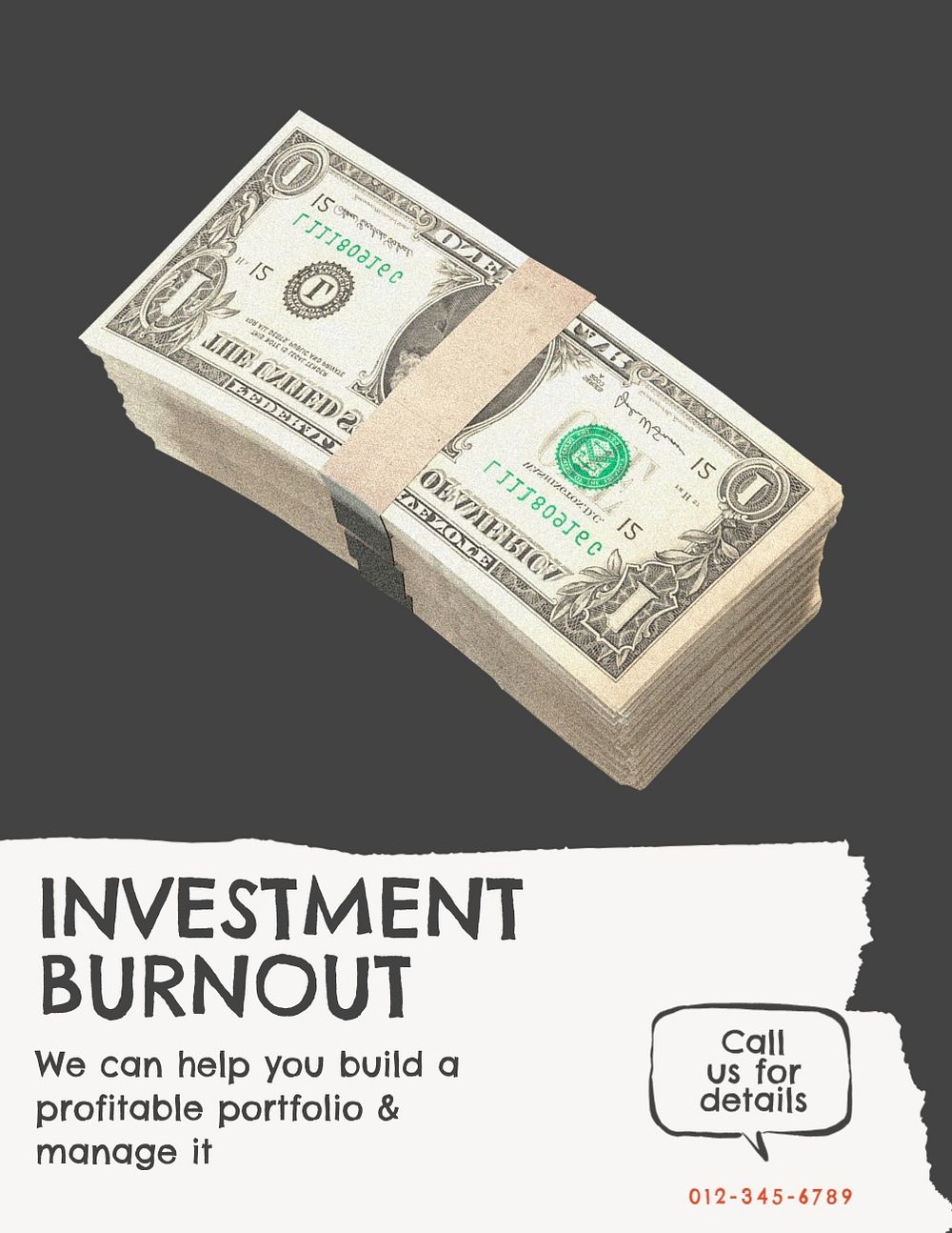 Investment service, editable flyer template